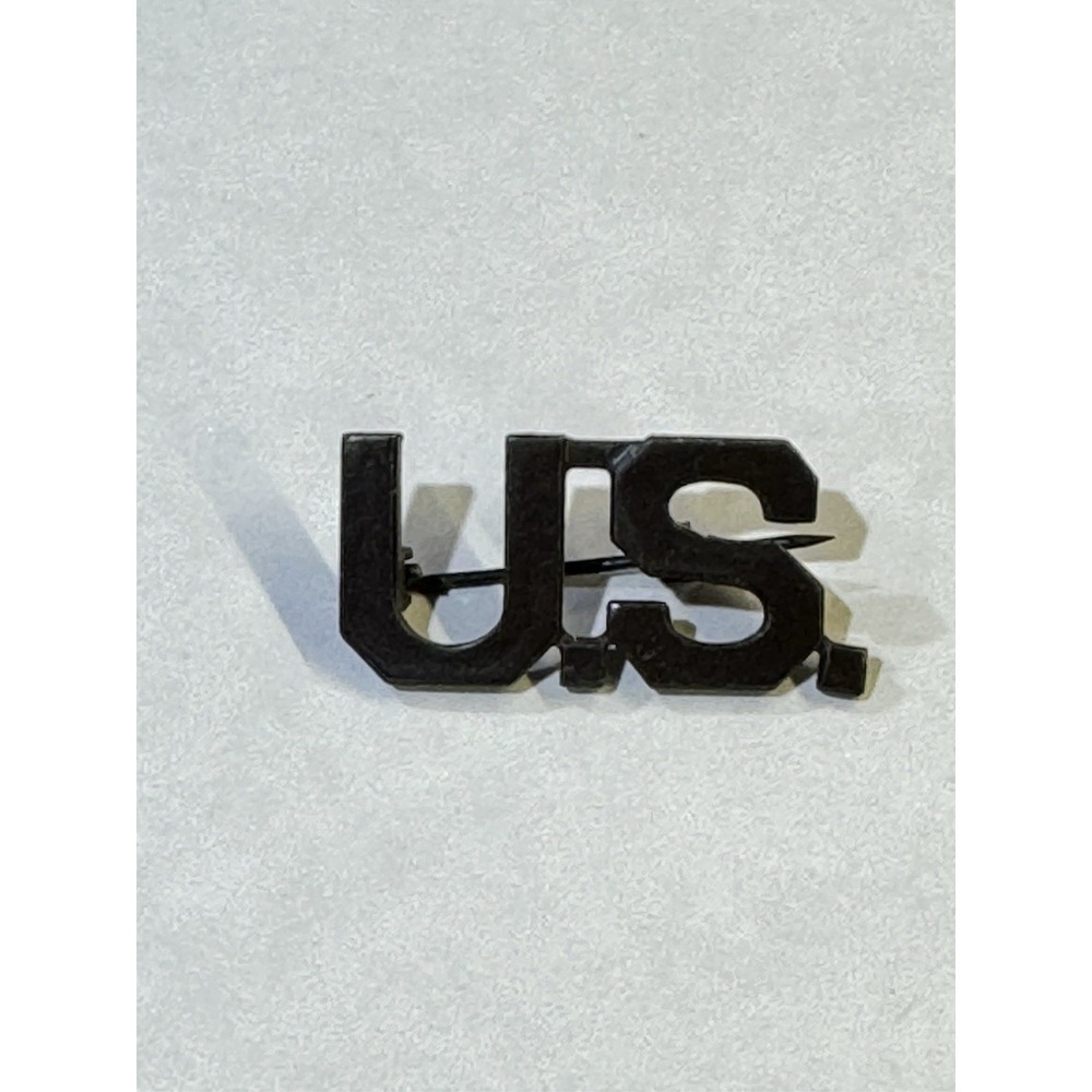 WWI US Army Officers Collar 'U.S.' Branch Insignia Device Pin-Back Vintage - Picture 2 of 3